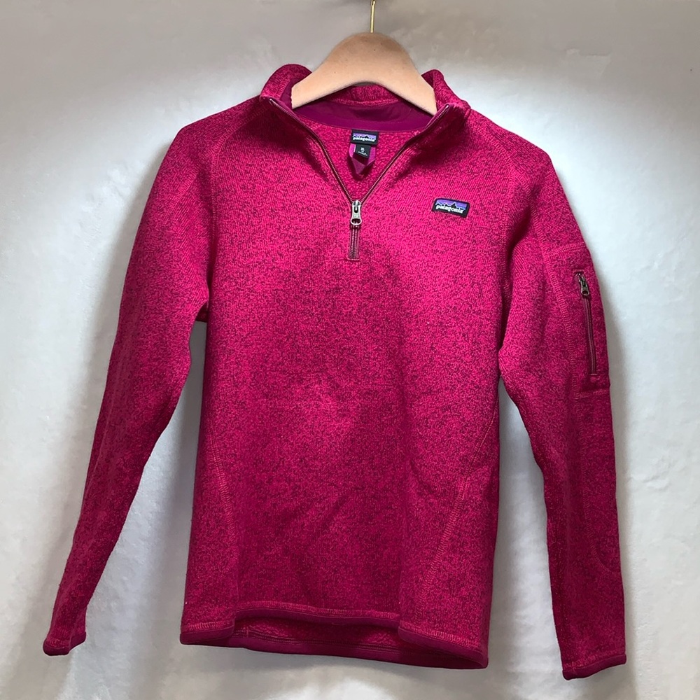 Patagonia Better Sweater Grade School Girls Pink 1/4 Zip Lined Fleece size XL